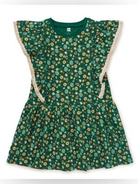 Tea Collection Crochet Trim Ruffle Dress